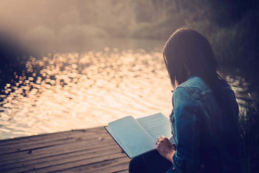 Lady reading the bible